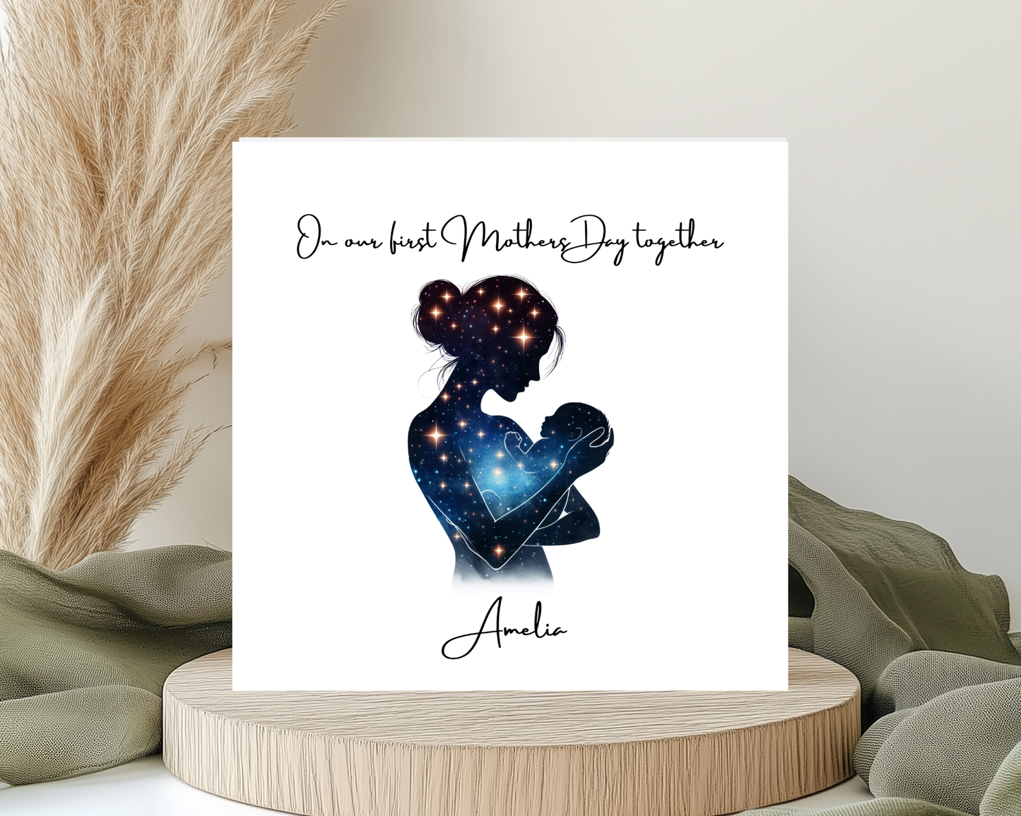Custom Cosmic Galaxy On Our First Mother's Day Card