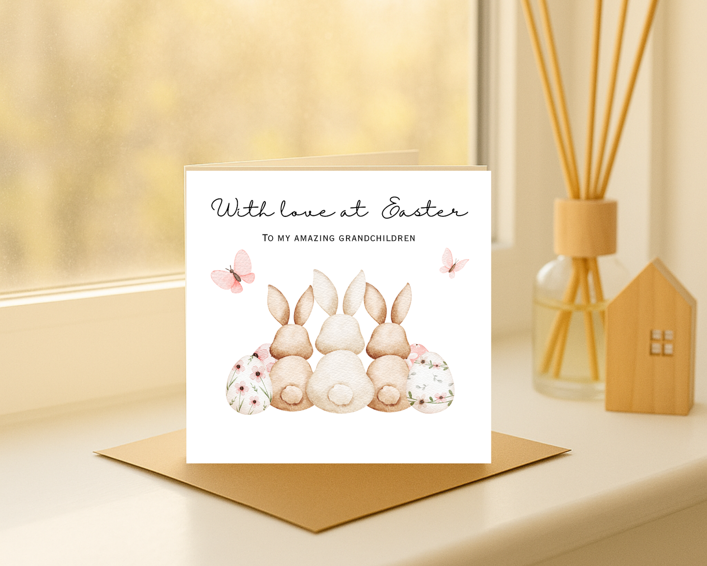 Personalised Rabbit Easter Card | Personalised For Grandchildren