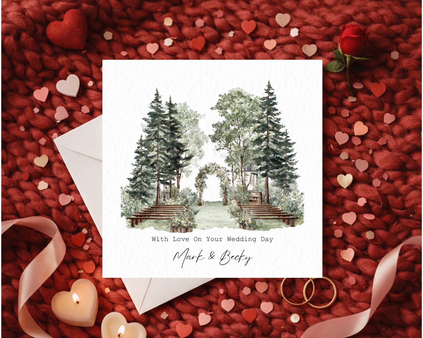 Personalised Water Colour Forest Wedding | With Love On Your Wedding Day