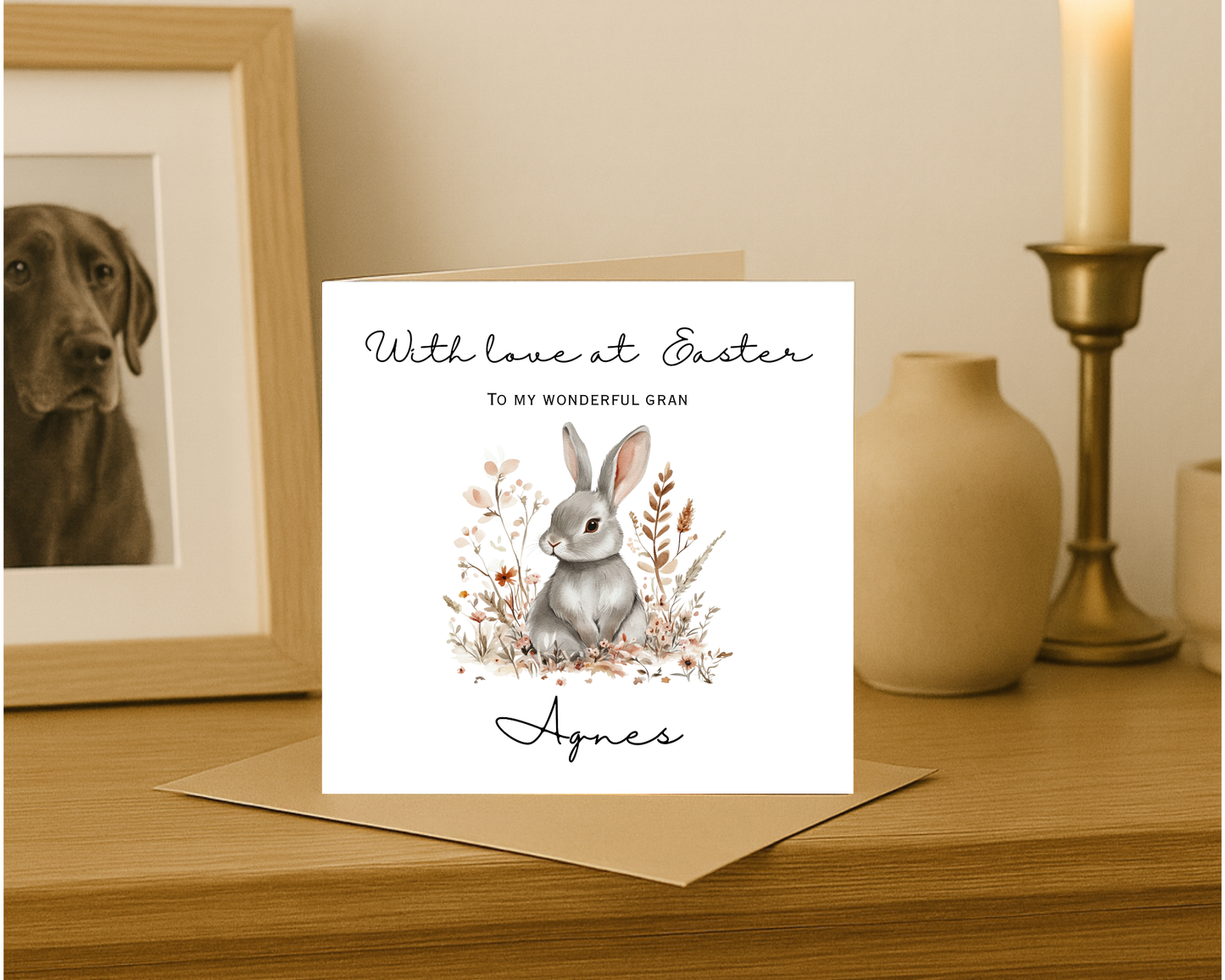 Personalised Rabbit Easter Card | Personalised For Gran