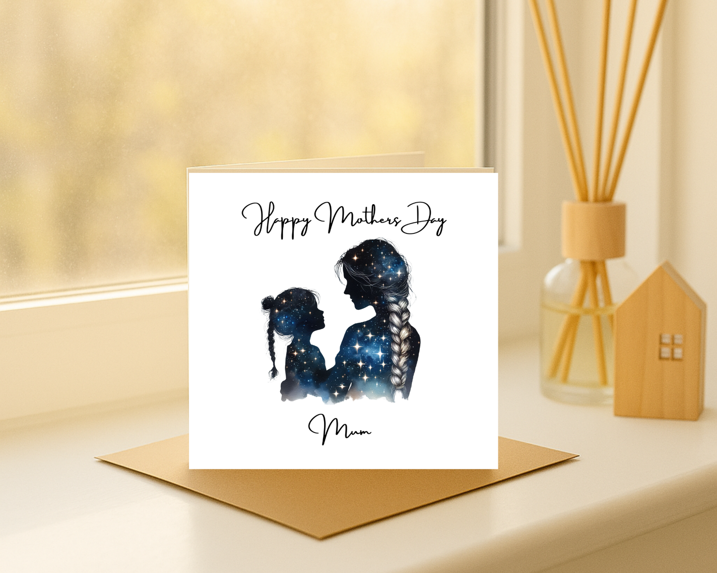 Custom Cosmic Galaxy Mother's Day Card, Personalised Keepsake Card for Mum