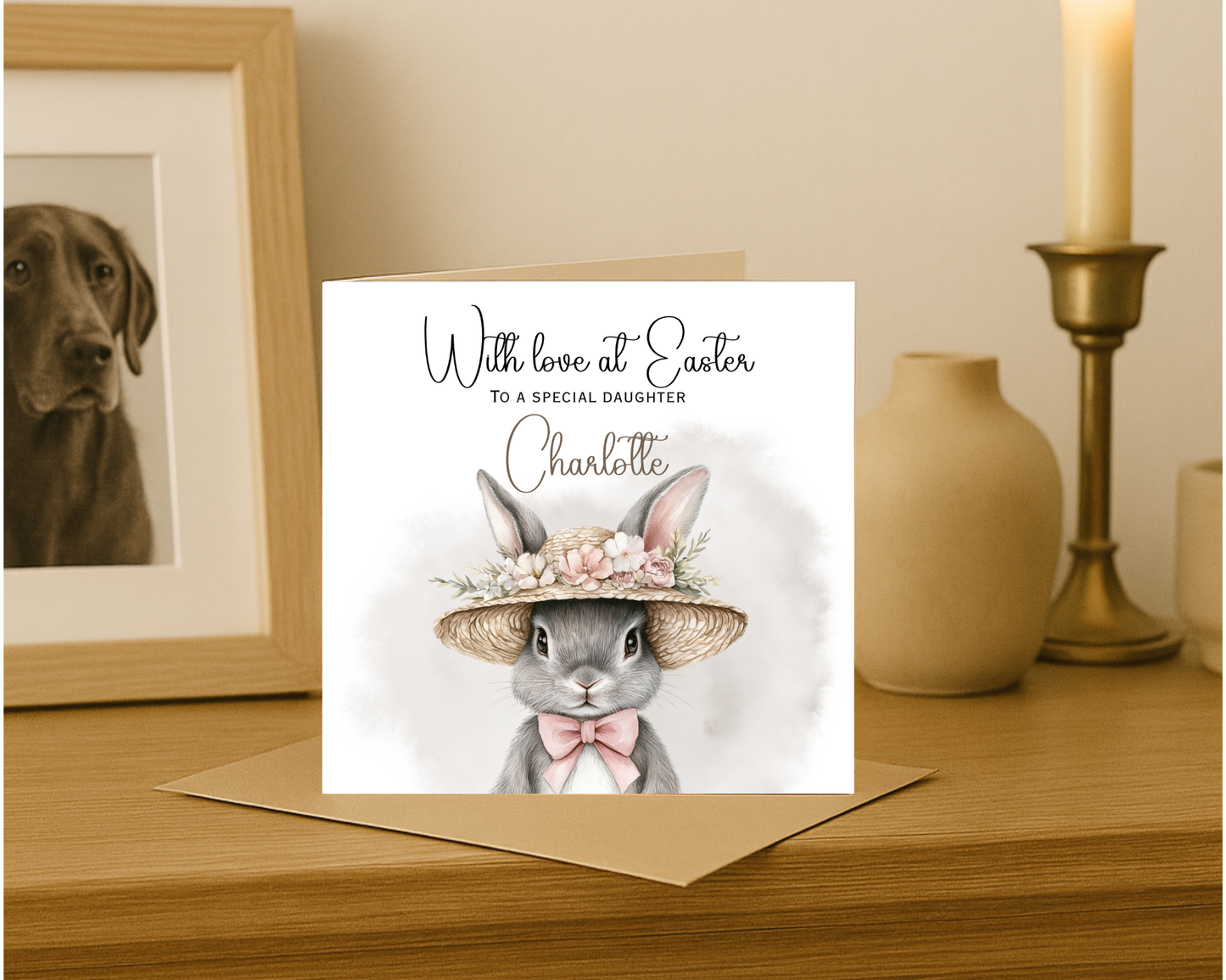 Personalised Rabbit Easter Card | Personalised For Daughter