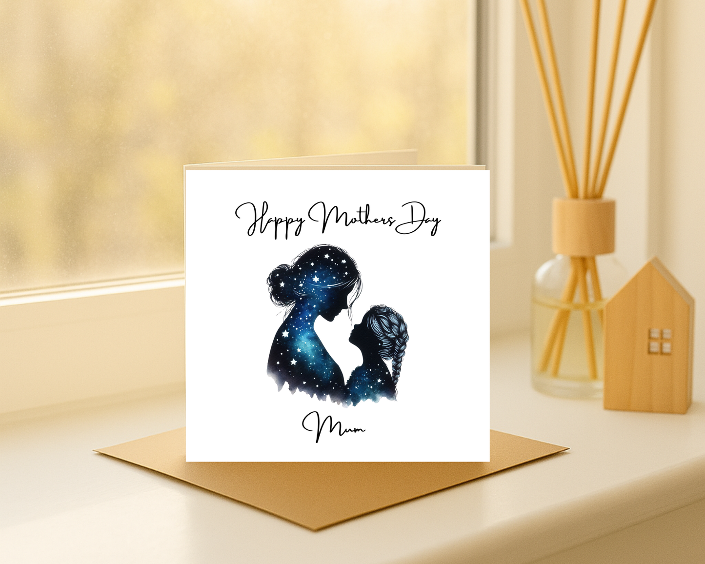 Custom Cosmic Galaxy Mother's Day Card, Personalised Keepsake Card for Mum