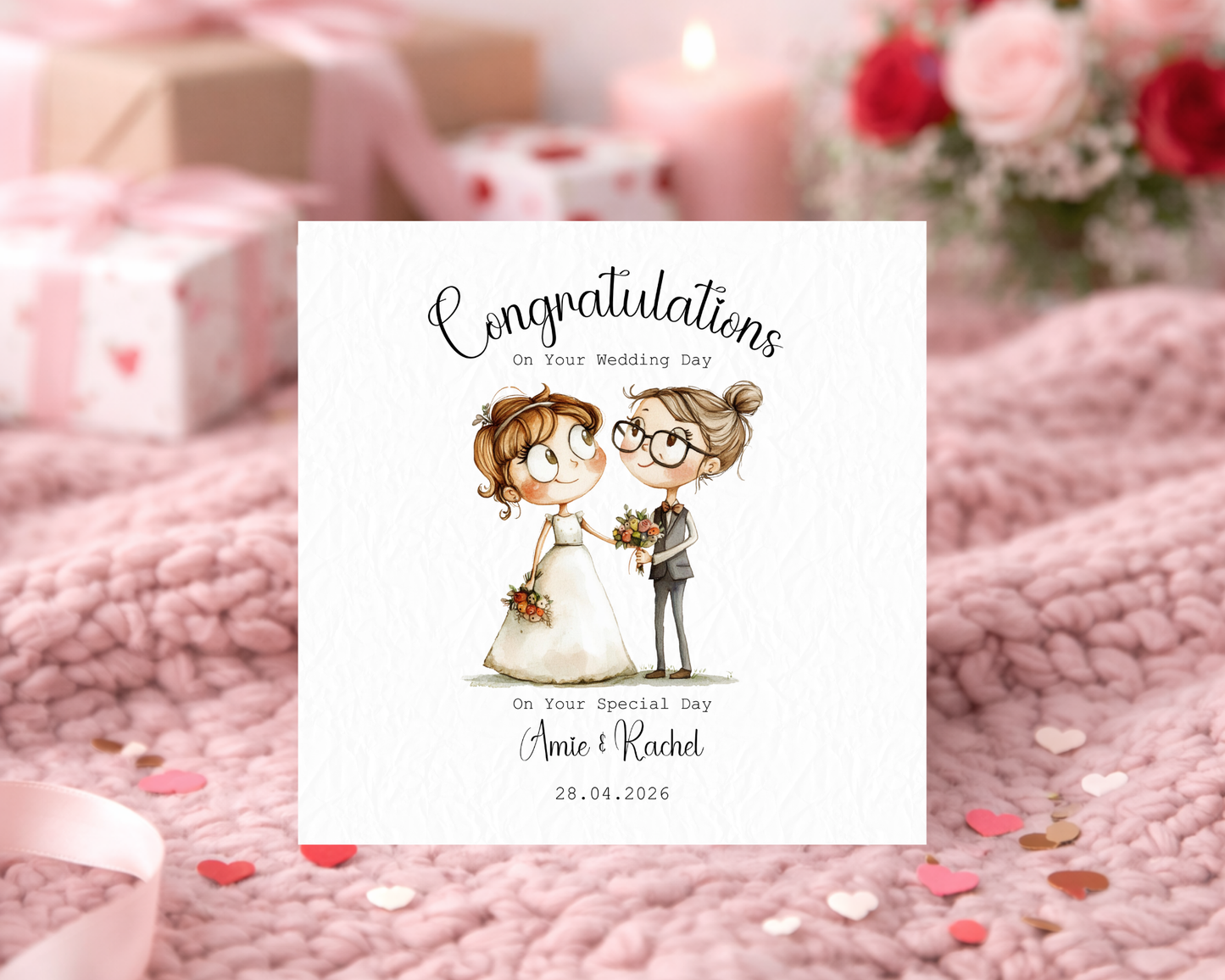 Personalised With Love On Your Wedding Day | Cute Lesbian Couple