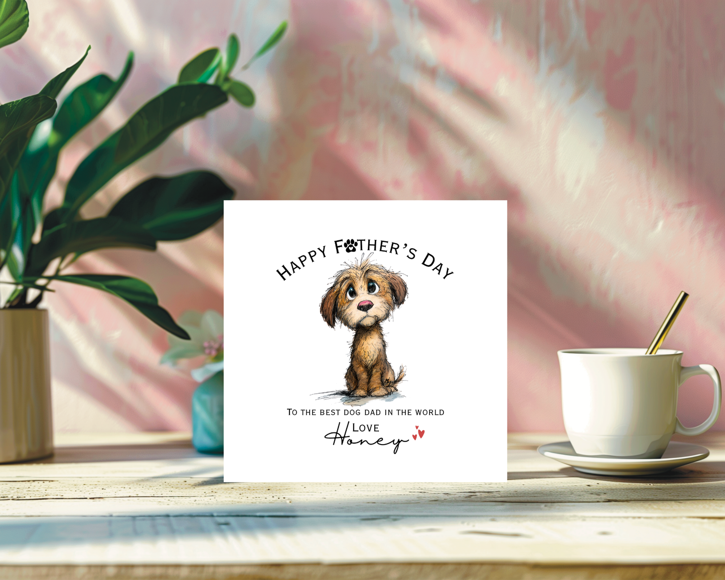 Happy Father's Day Card, Personalised Keepsake Card From Your Fur Baby