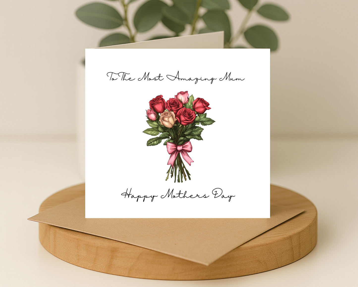 Custom Floral Mother's Day Card, Personalised Keepsake Card for Mum