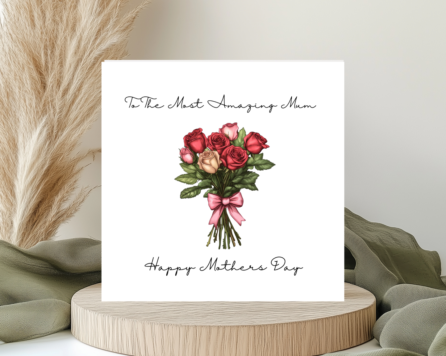 Custom Floral Mother's Day Card, Personalised Keepsake Card for Mum