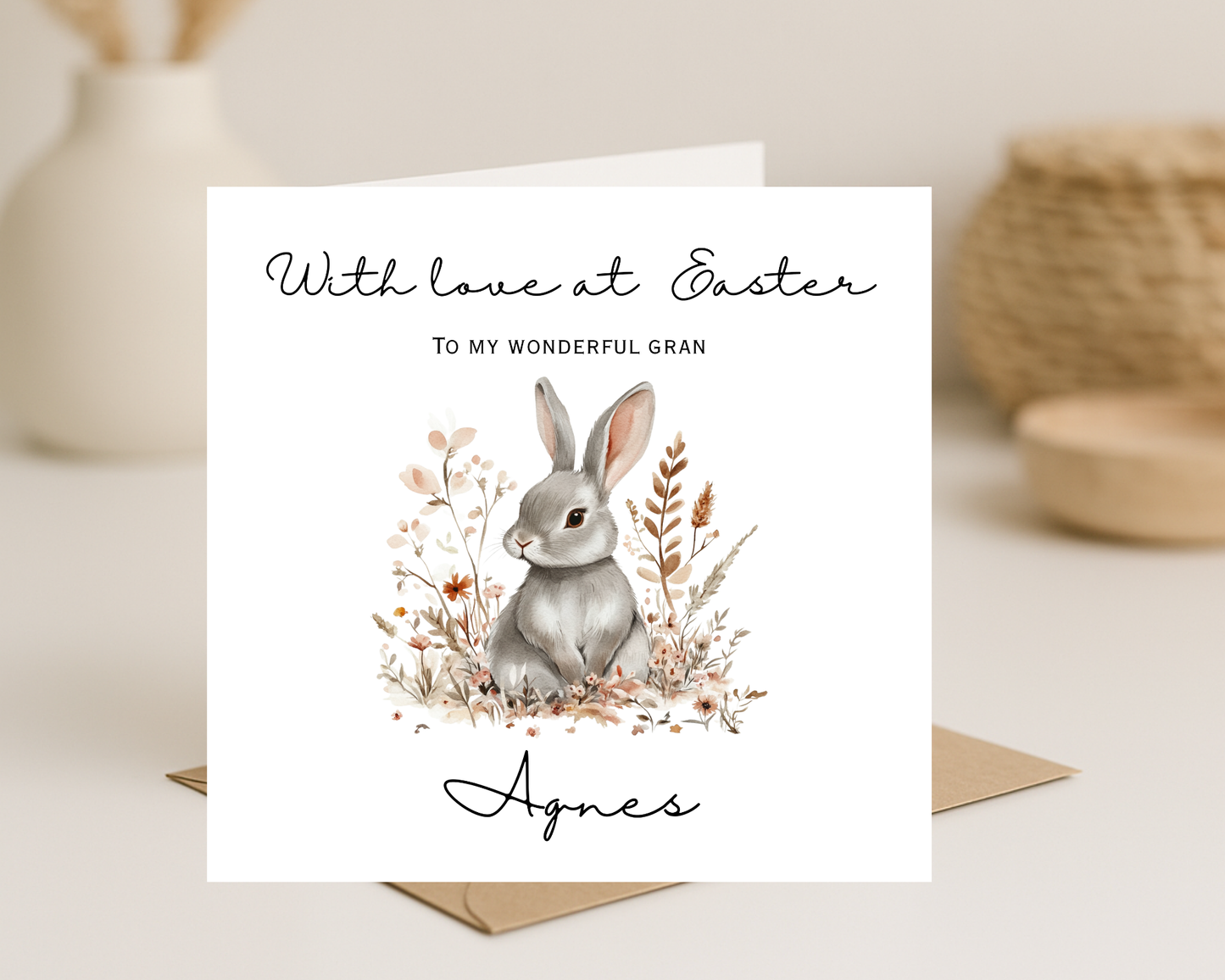 Personalised Rabbit Easter Card | Personalised For Gran