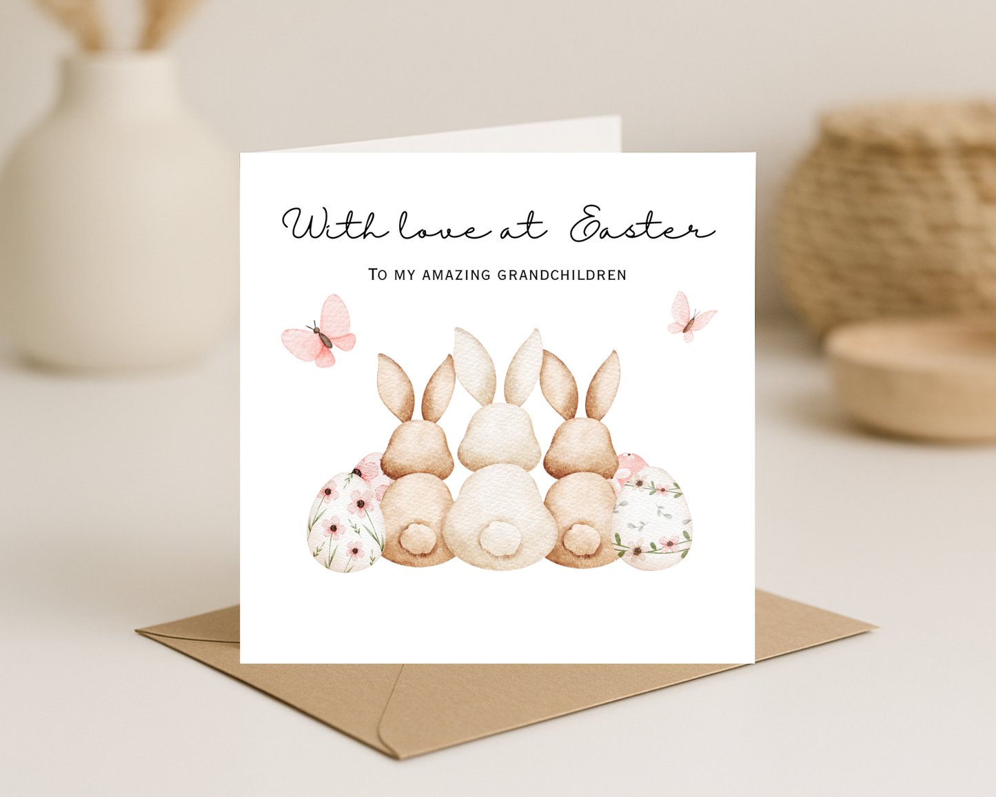 Personalised Rabbit Easter Card | Personalised For Grandchildren