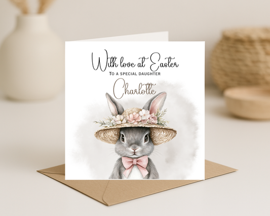 Personalised Rabbit Easter Card | Personalised For Daughter