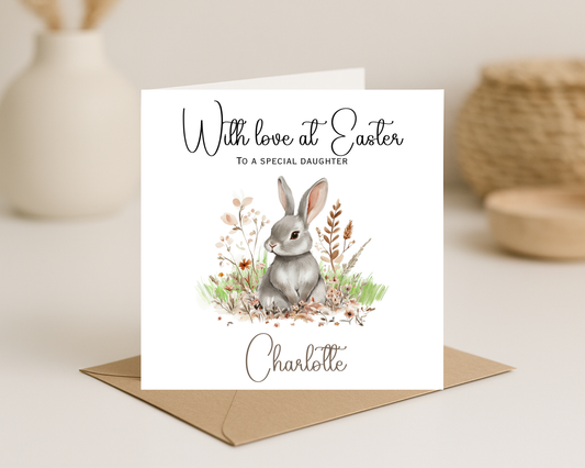 Personalised Rabbit Easter Card | Personalised For Daughter