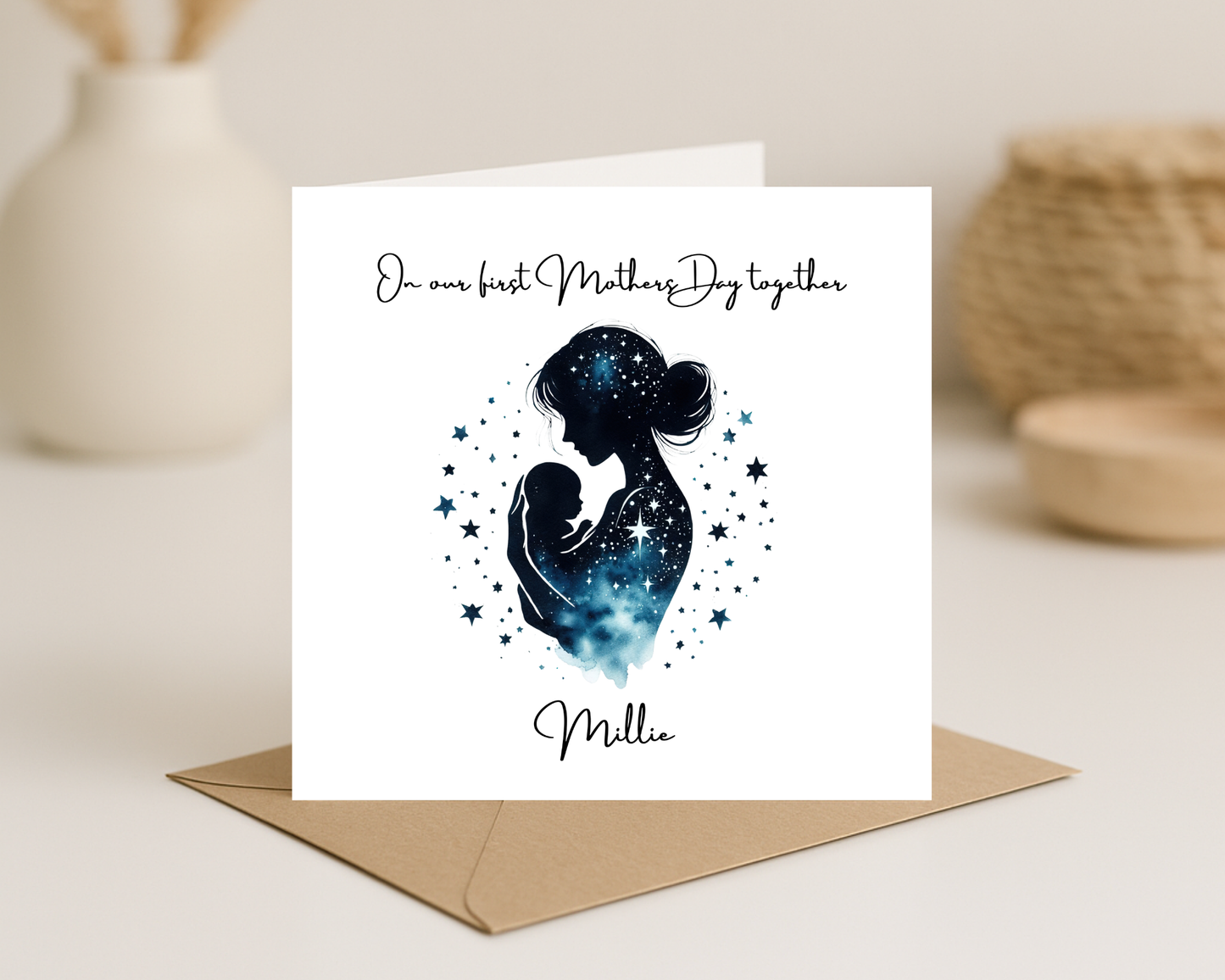 Custom Cosmic Galaxy On Our First Mother's Day Card