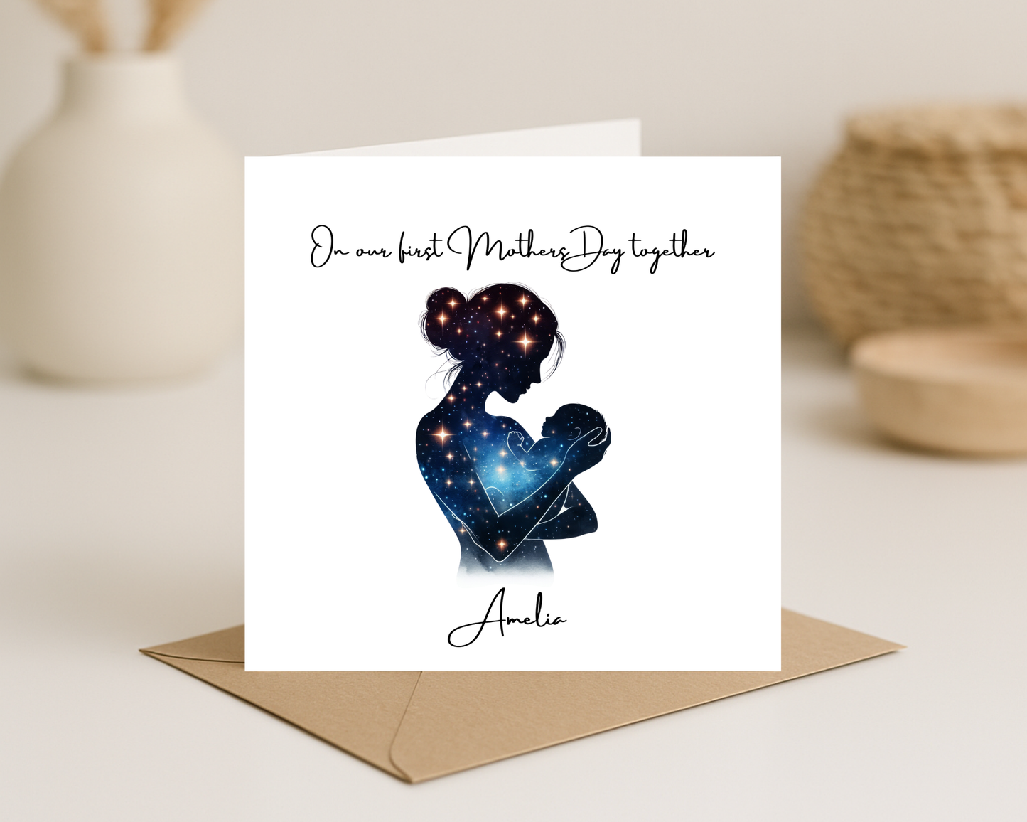 Custom Cosmic Galaxy On Our First Mother's Day Card