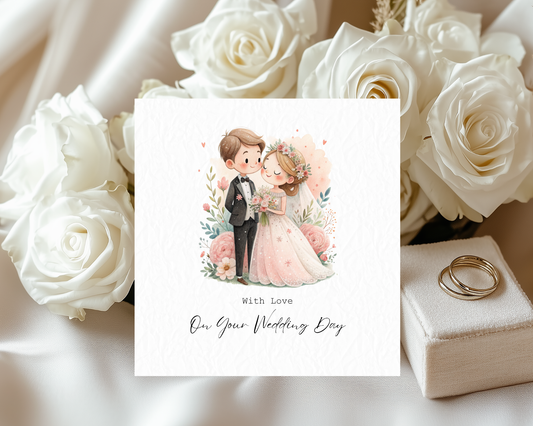 Personalised Cute Bride & Groom | With Love On Your Wedding Day