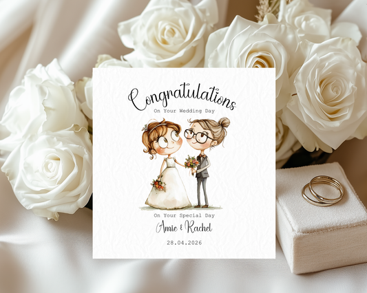 Personalised With Love On Your Wedding Day | Cute Lesbian Couple