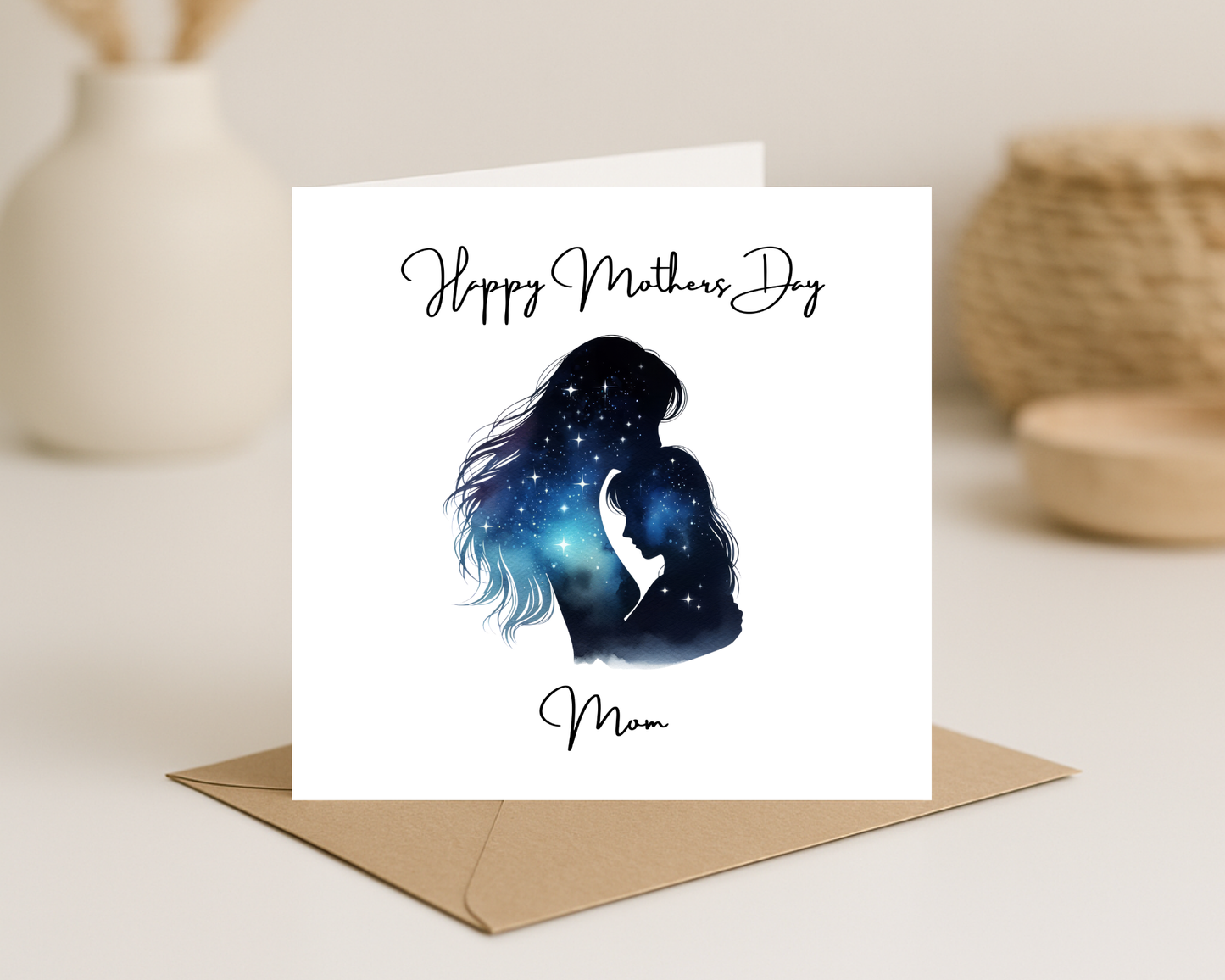 Custom Cosmic Galaxy Mother's Day Card, Personalised Keepsake Card for Mum
