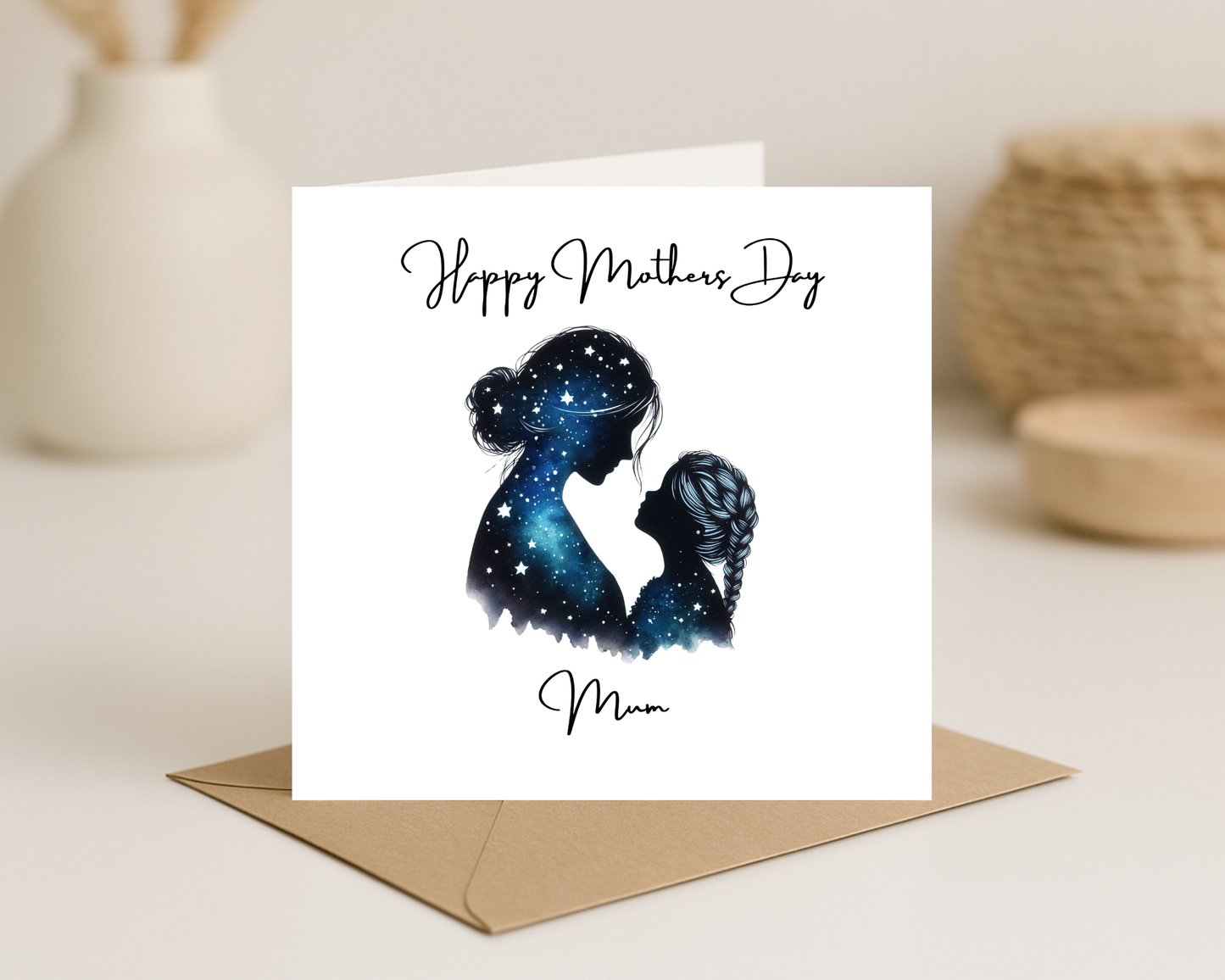 Custom Cosmic Galaxy Mother's Day Card, Personalised Keepsake Card for Mum