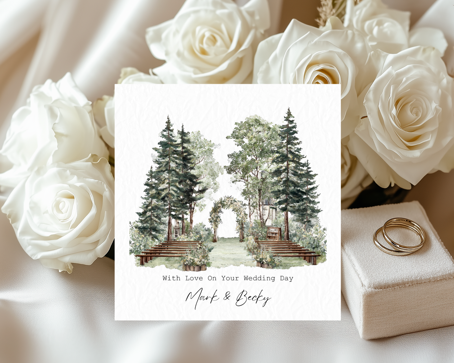 Personalised Water Colour Forest Wedding | With Love On Your Wedding Day