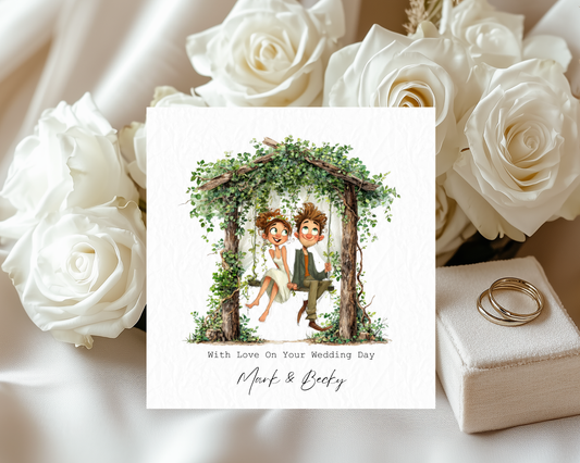 Personalised With Love On Your Wedding Day | Couple Sitting On Tree Swing