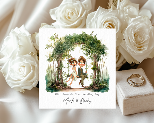 Personalised With Love On Your Wedding Day | Couple Sitting On Tree Swing