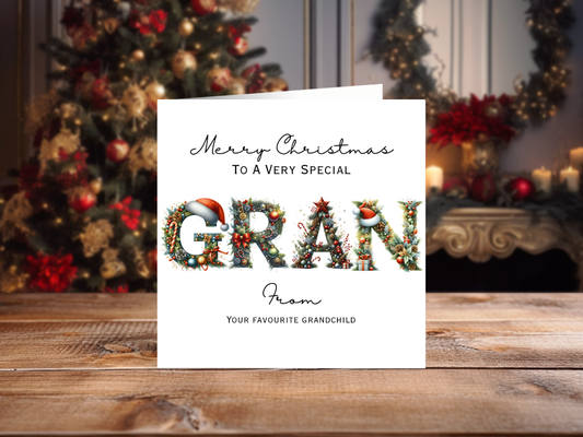 Personalised Gran Christmas Card