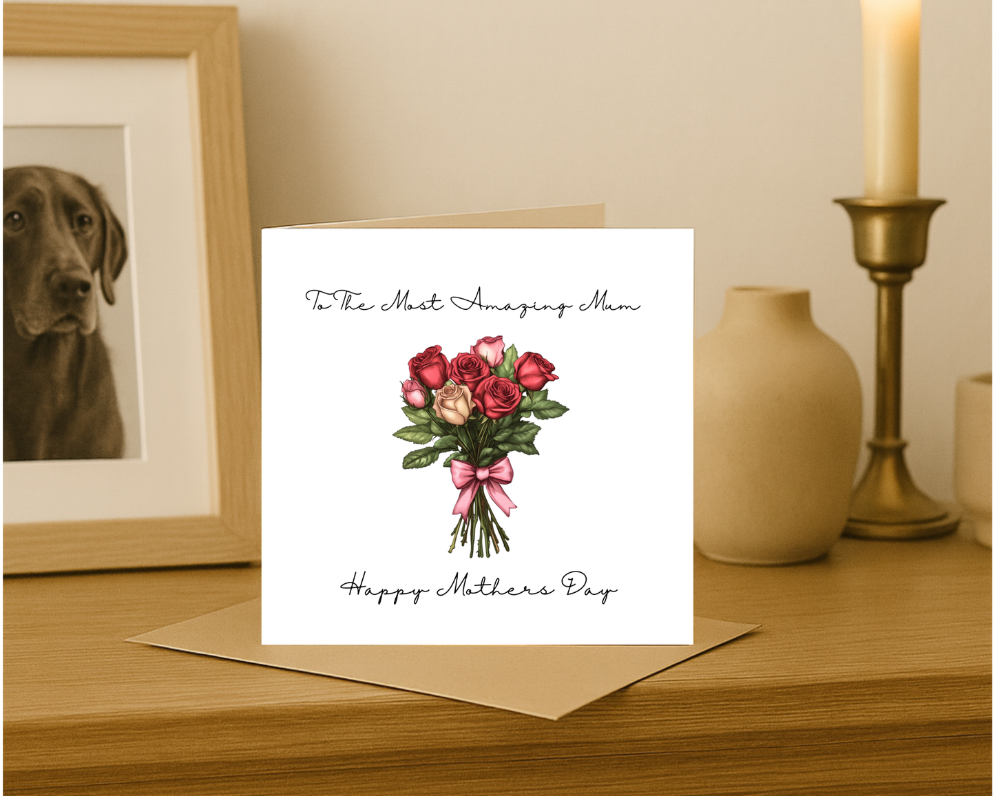 Custom Floral Mother's Day Card, Personalised Keepsake Card for Mum