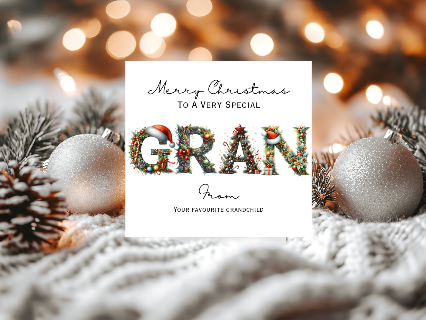 Personalised Gran Christmas Card