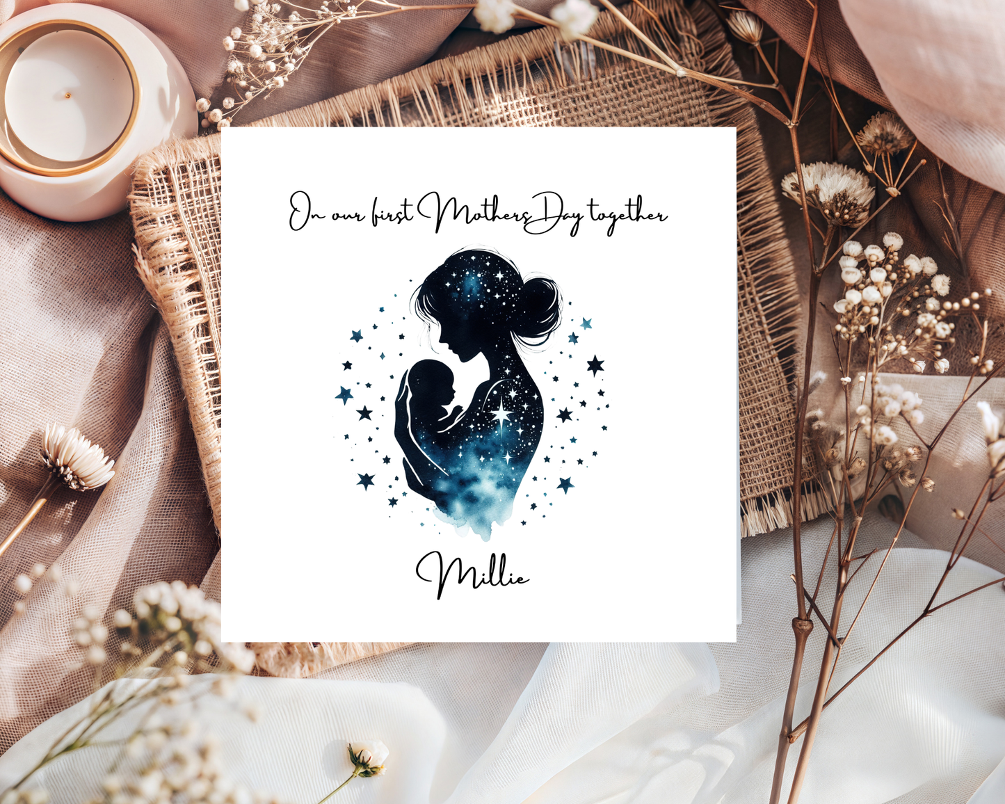 Custom Cosmic Galaxy On Our First Mother's Day Card