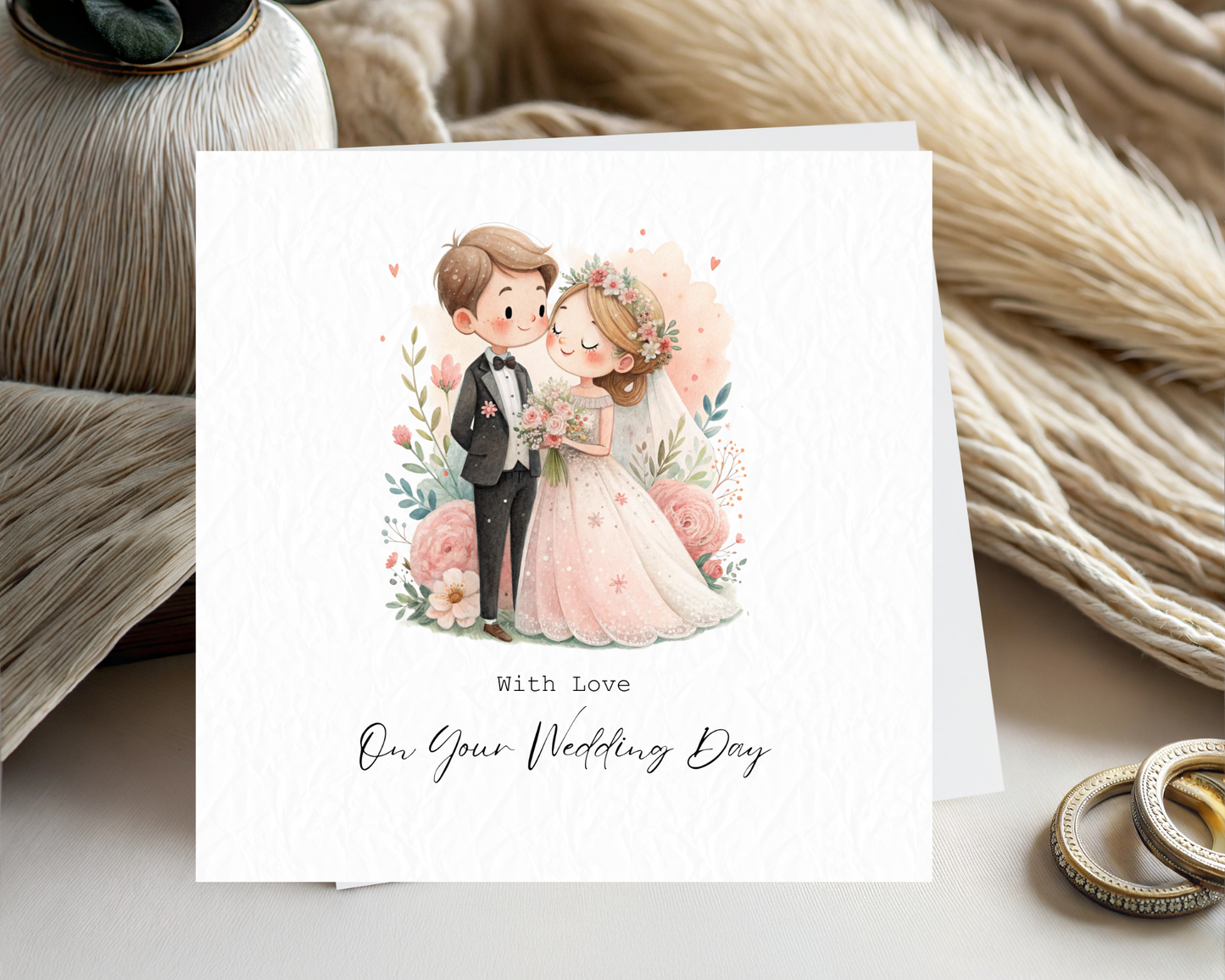 Personalised Cute Bride & Groom | With Love On Your Wedding Day