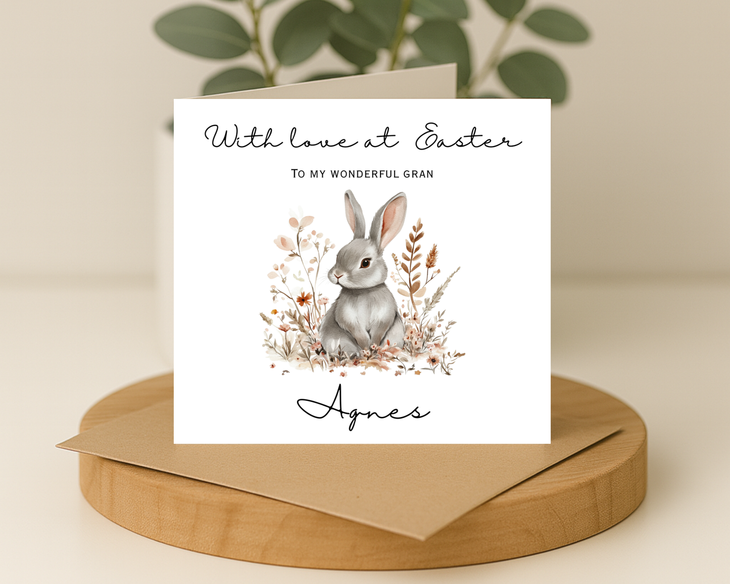 Personalised Rabbit Easter Card | Personalised For Gran