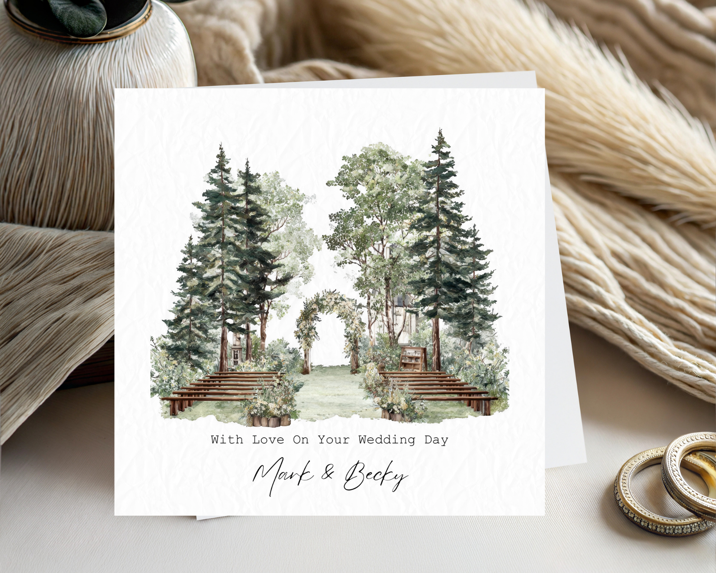Personalised Water Colour Forest Wedding | With Love On Your Wedding Day