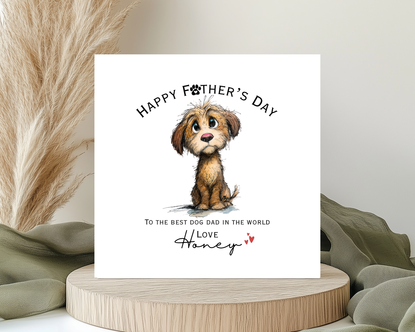 Happy Father's Day Card, Personalised Keepsake Card From Your Fur Baby