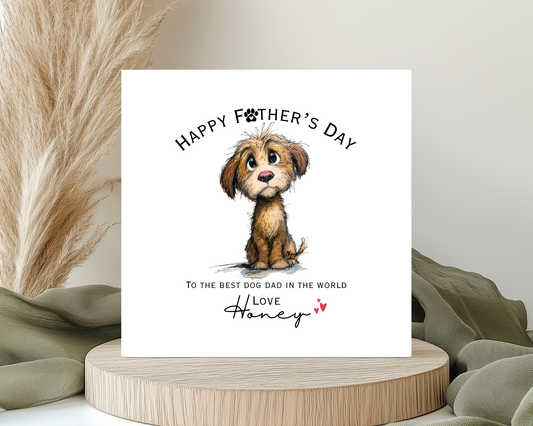 Happy Father's Day Card, Personalised Keepsake Card From Your Fur Baby