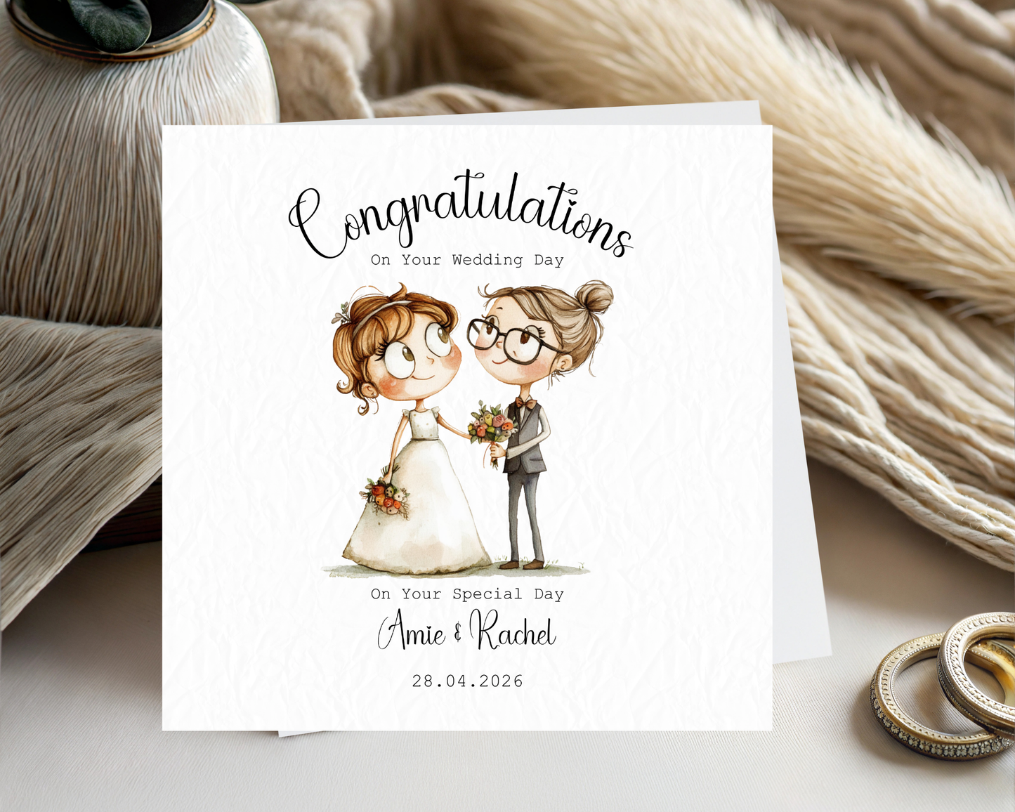 Personalised With Love On Your Wedding Day | Cute Lesbian Couple