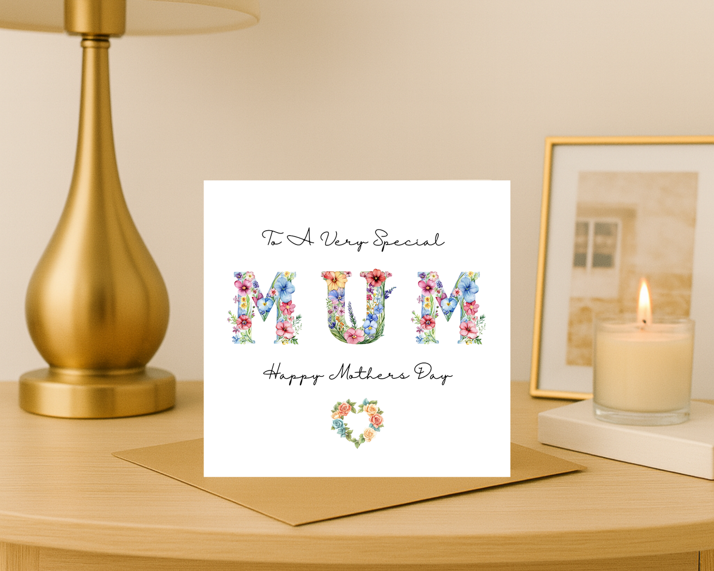 Custom Floral Mother's Day Card, Personalised Keepsake Card for Mum