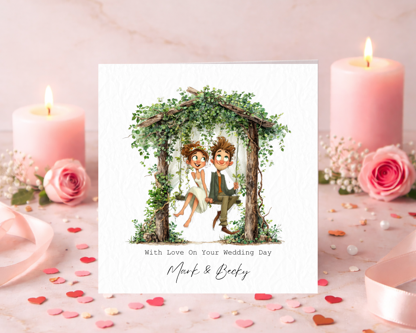 Personalised With Love On Your Wedding Day | Couple Sitting On Tree Swing
