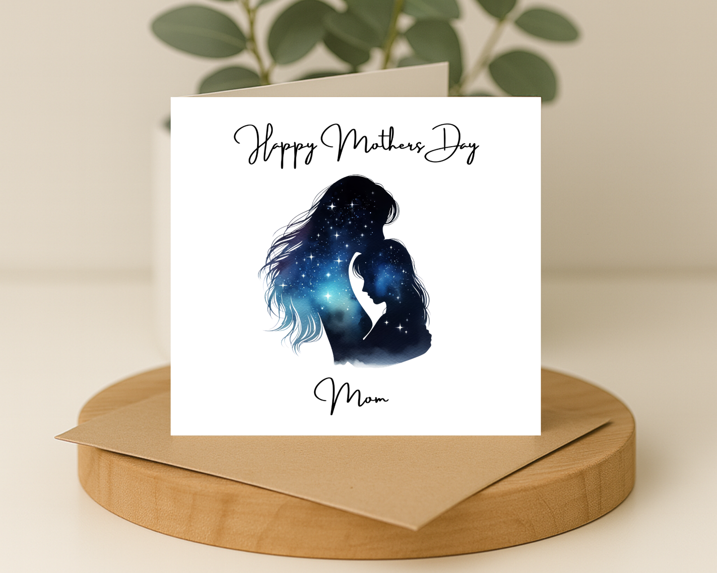 Custom Cosmic Galaxy Mother's Day Card, Personalised Keepsake Card for Mum