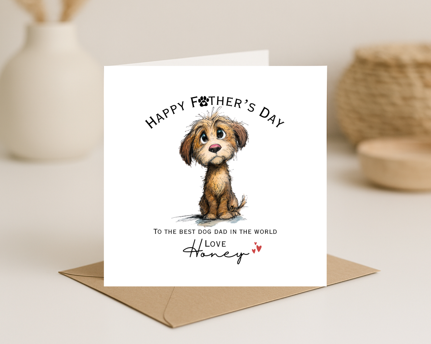 Happy Father's Day Card, Personalised Keepsake Card From Your Fur Baby