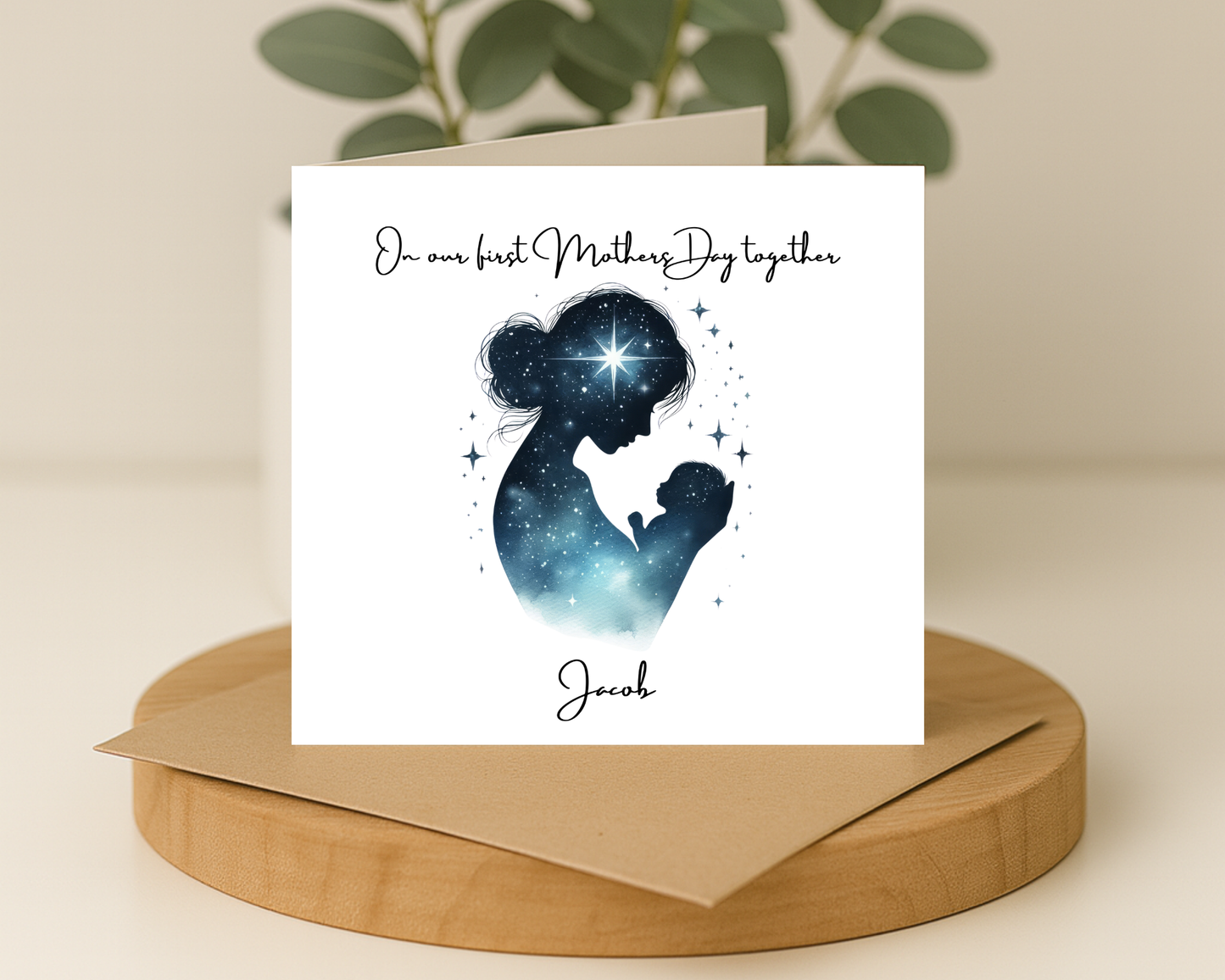 Custom Cosmic Galaxy On Our First Mother's Day Card