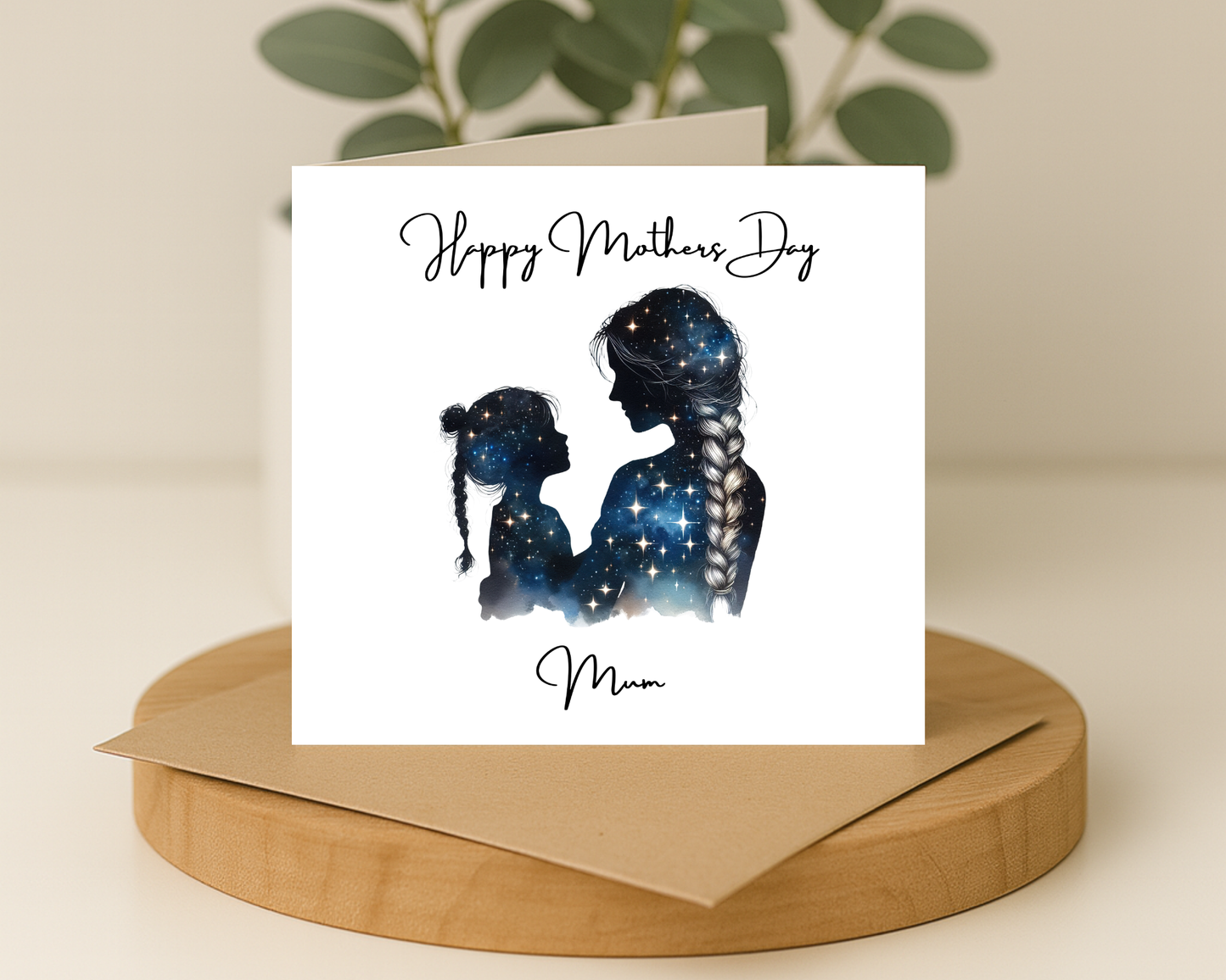 Custom Cosmic Galaxy Mother's Day Card, Personalised Keepsake Card for Mum