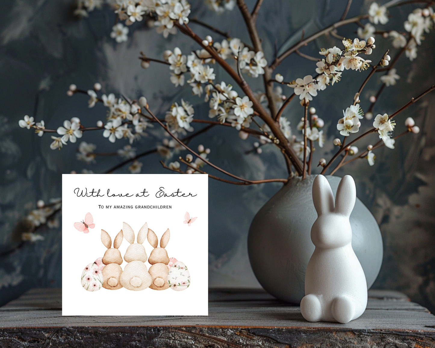 Personalised Rabbit Easter Card | Personalised For Grandchildren