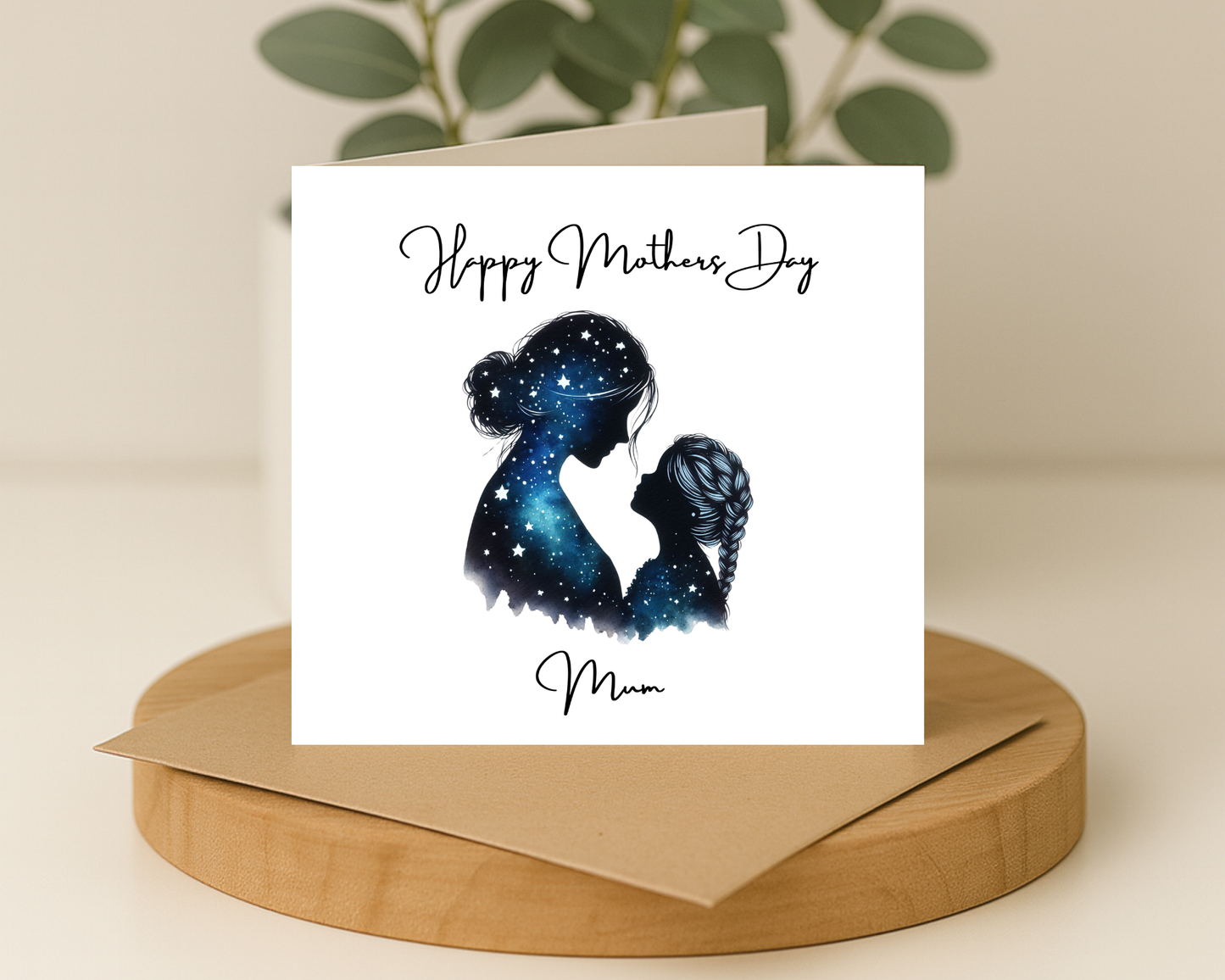 Custom Cosmic Galaxy Mother's Day Card, Personalised Keepsake Card for Mum