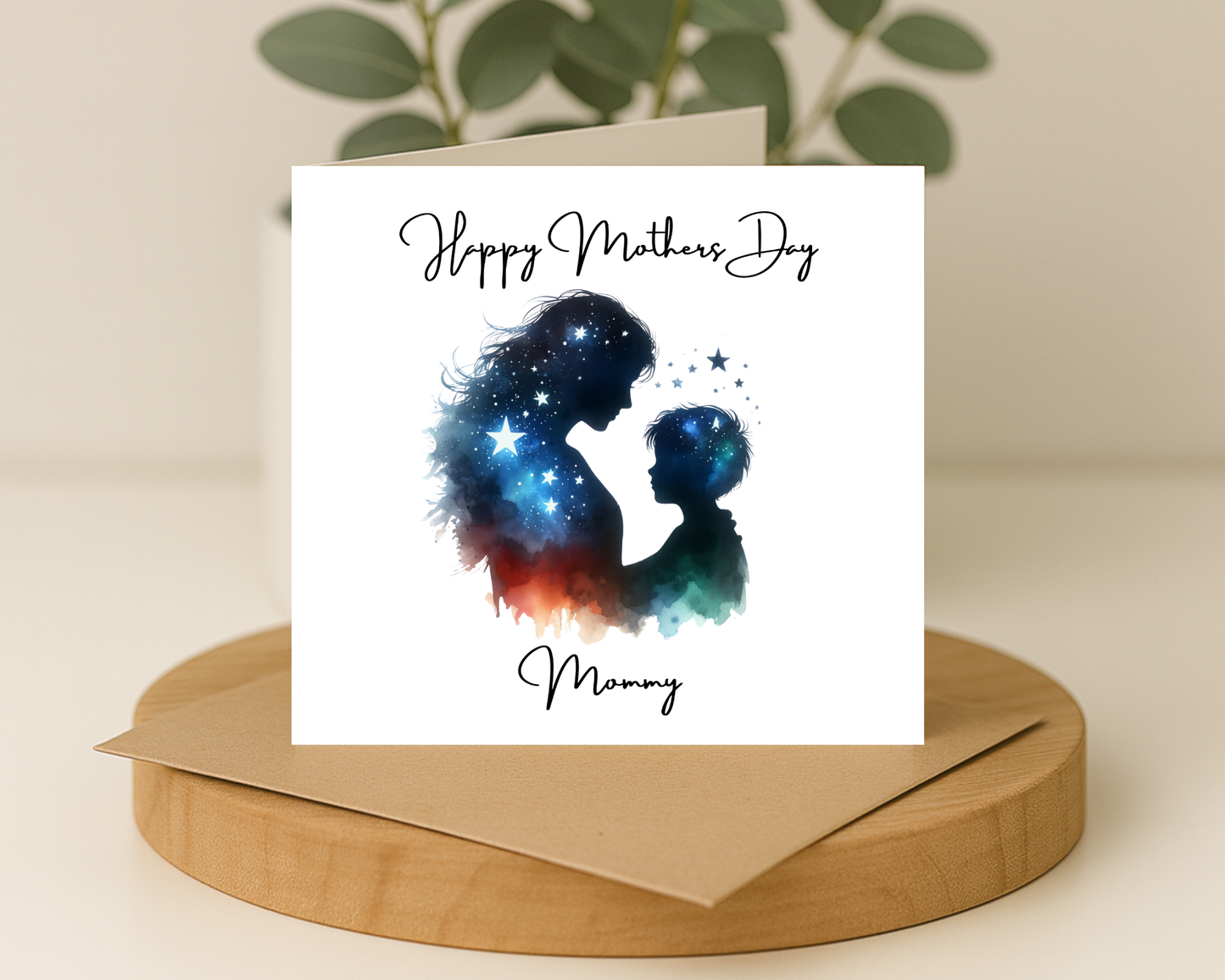 Custom Cosmic Galaxy Mother's Day Card, Personalised Keepsake Card for Mum