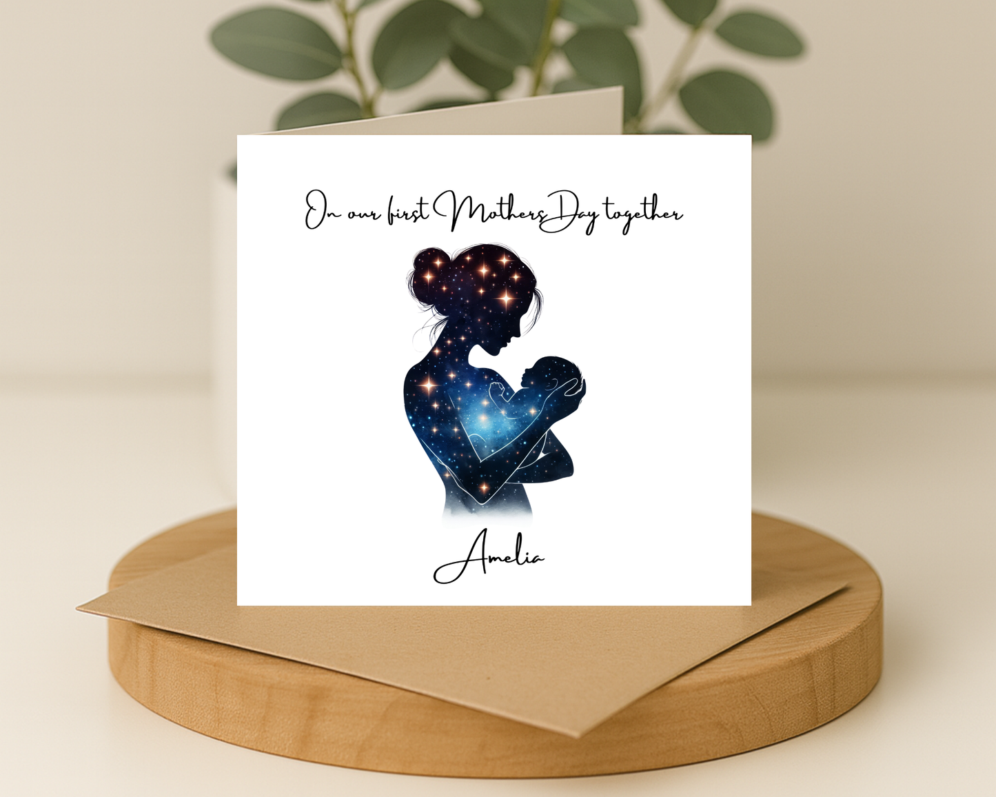 Custom Cosmic Galaxy On Our First Mother's Day Card