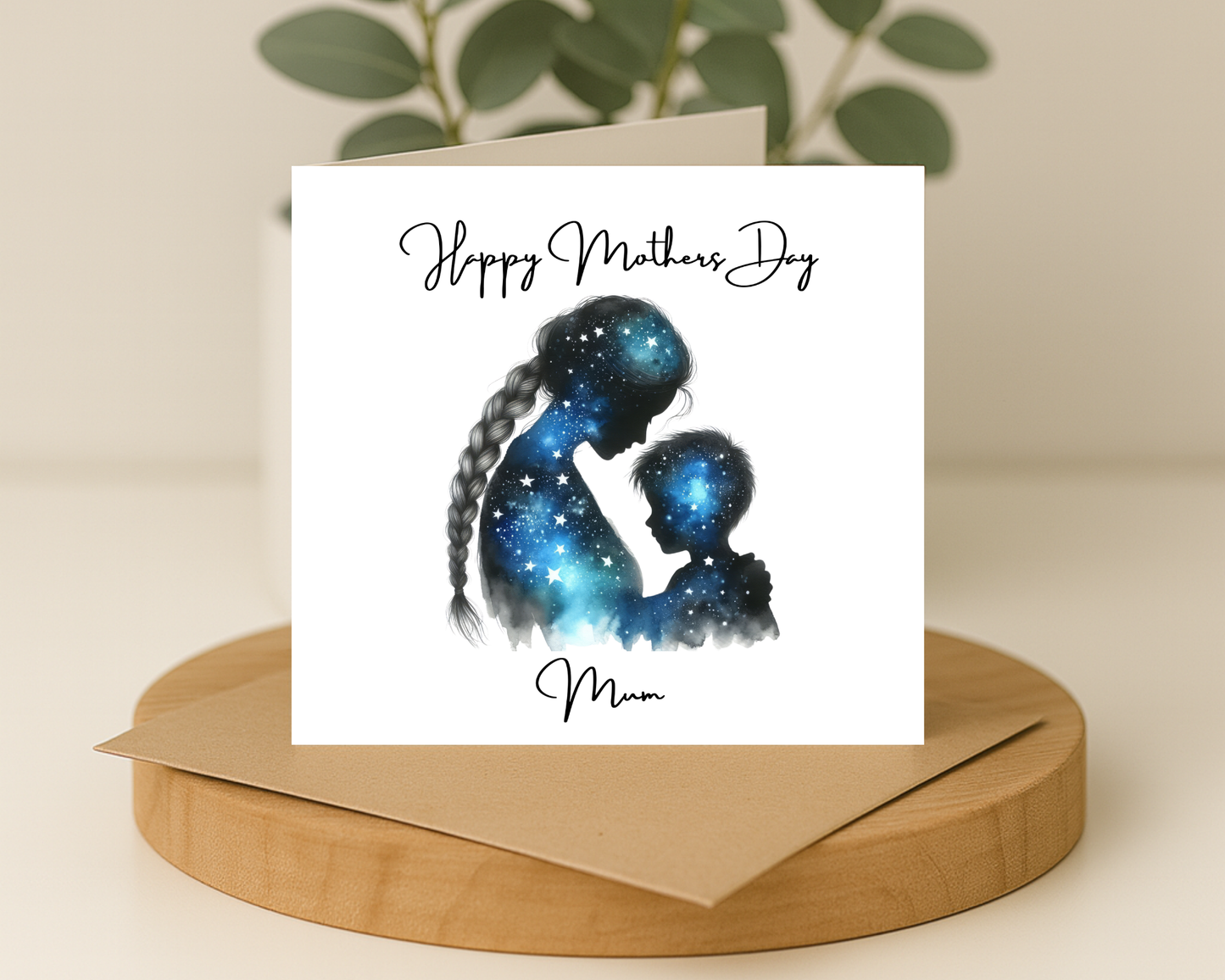 Custom Cosmic Galaxy Mother's Day Card, Personalised Keepsake Card for Mum