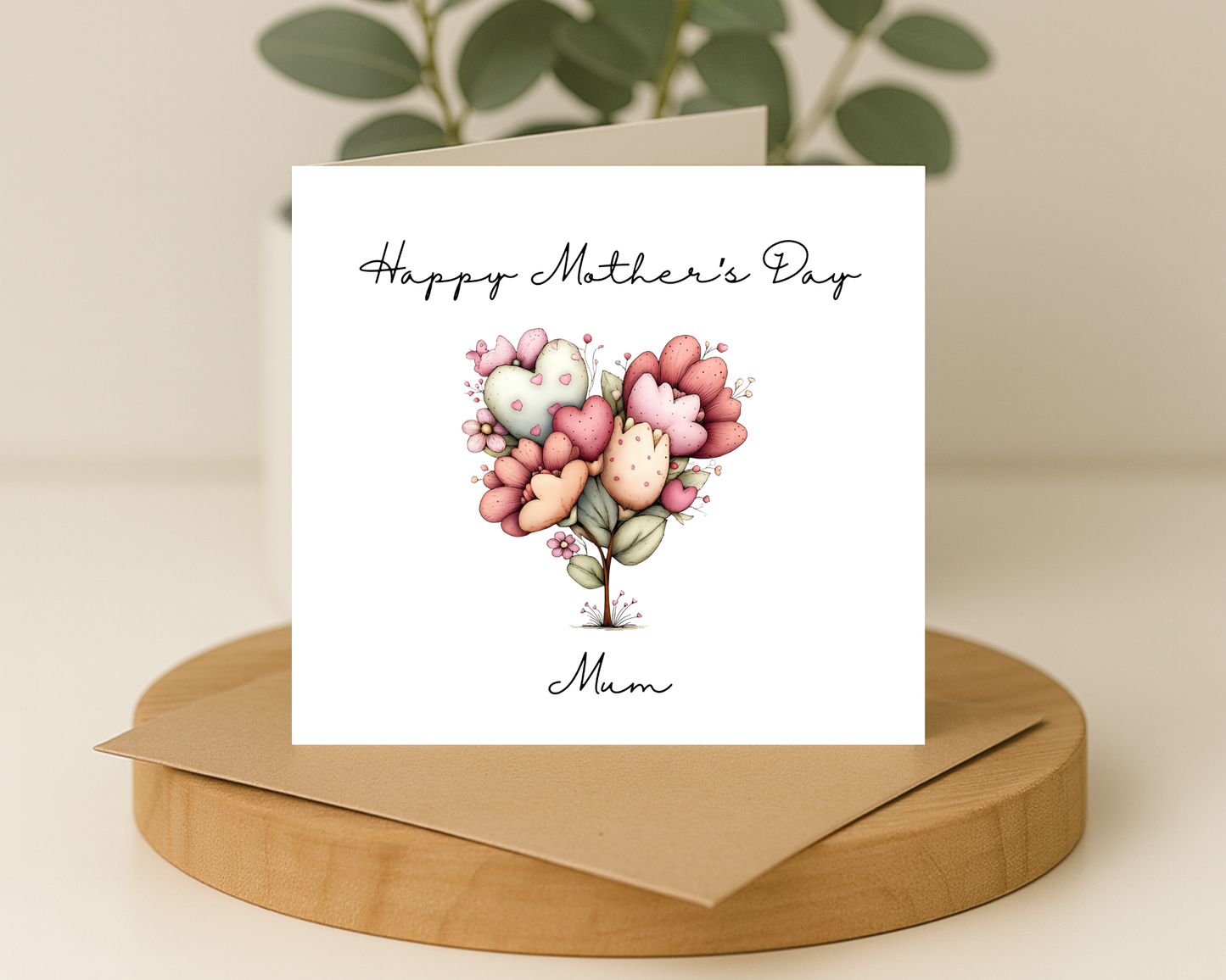 Custom Floral Mother's Day Card, Personalised Keepsake Card for Mum