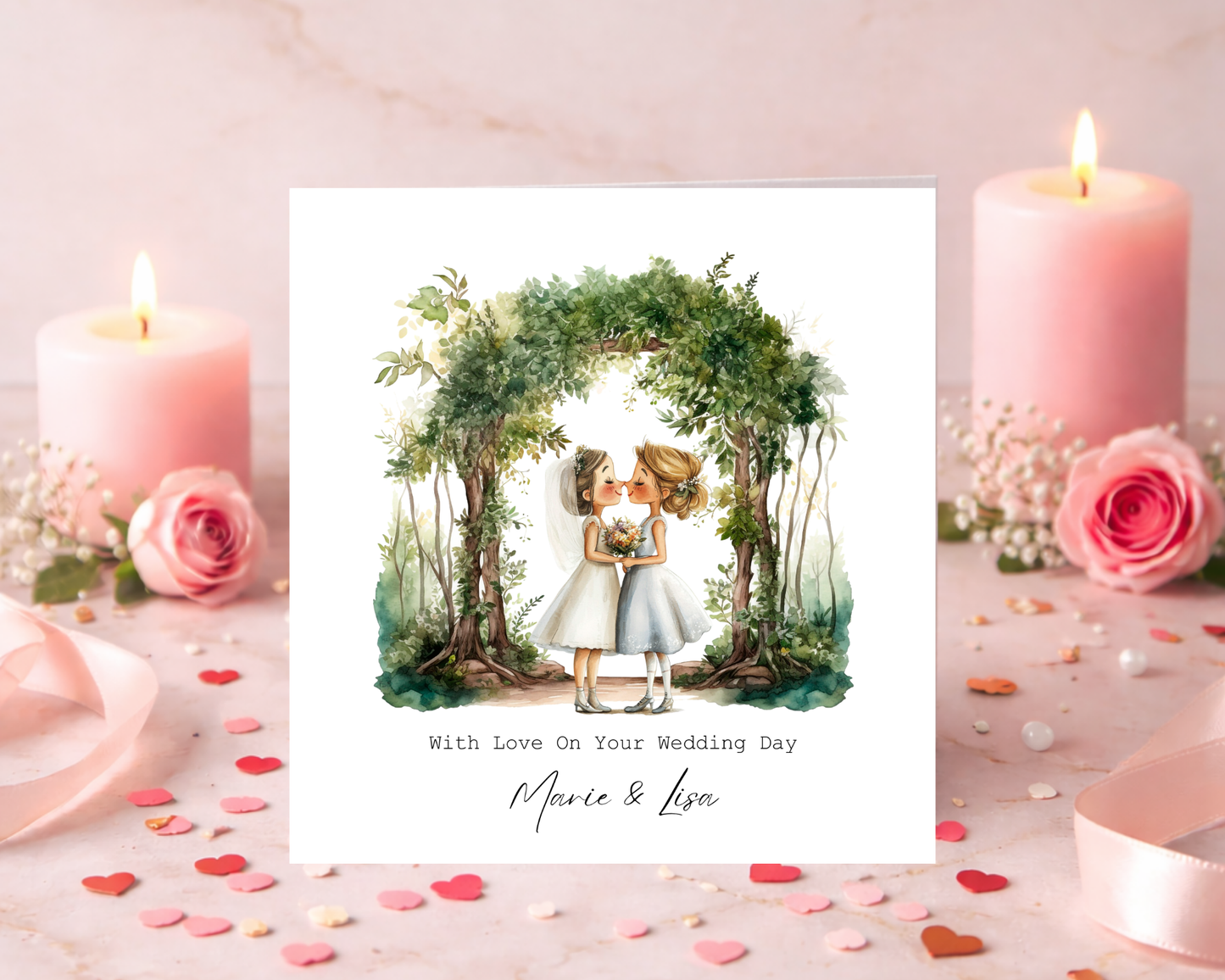 Personalised Cute Lesbian Couple | With Love On Your Wedding Day