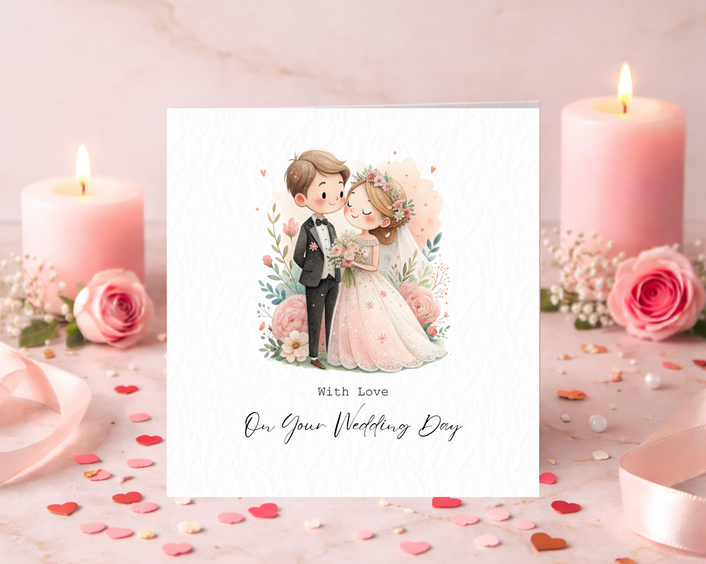 Personalised Cute Bride & Groom | With Love On Your Wedding Day