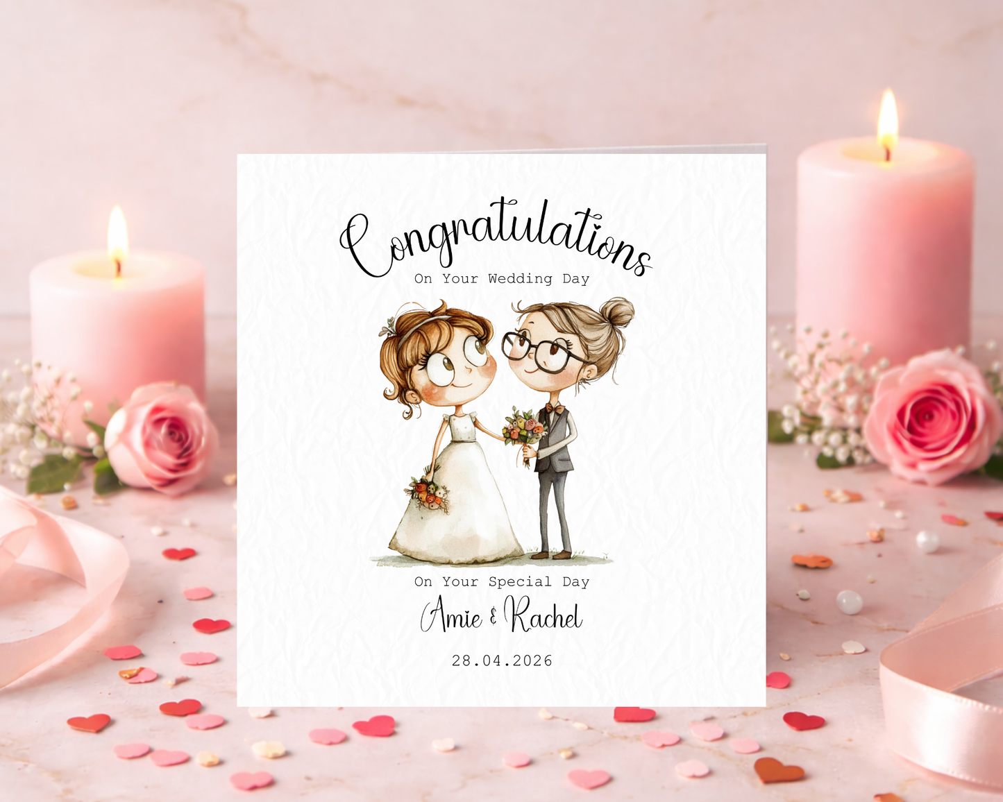 Personalised With Love On Your Wedding Day | Cute Lesbian Couple