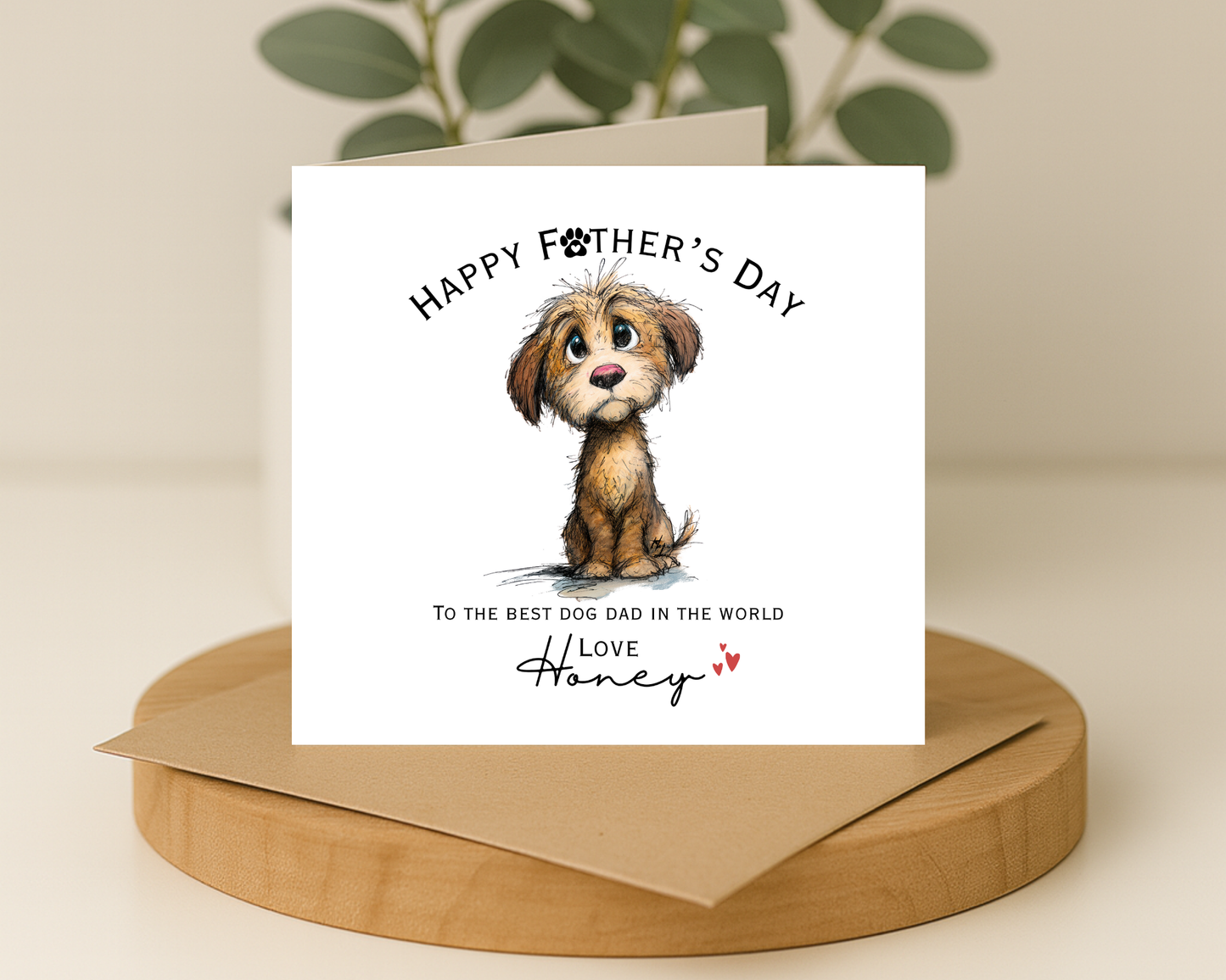 Happy Father's Day Card, Personalised Keepsake Card From Your Fur Baby